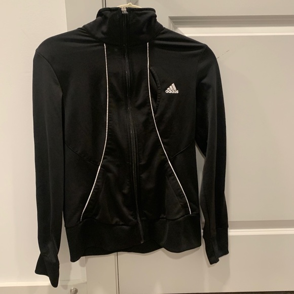 adidas Jackets & Blazers - ADIDAS, size M, black zipup jacket with side pockets, in perfect condition